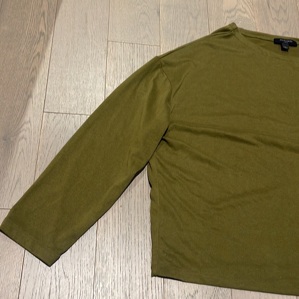 All Saints Ladies Size L Green Polyester Mix Long Sleeve Top - Picture 3 of 8